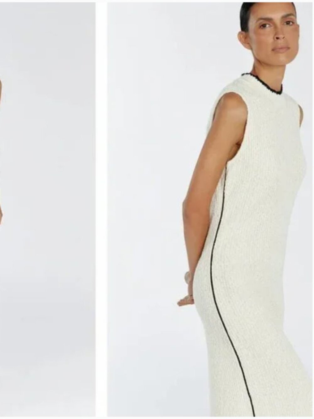 DISSH DAKOTA CREAM BOUCLE MIDI DRESS in Cream Size Medium